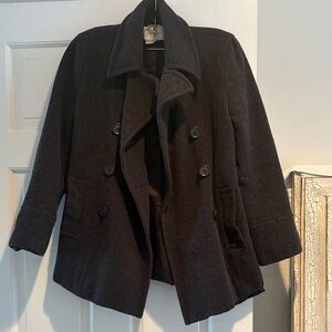 Worthington Charcoal Double-Breasted Pea Coat